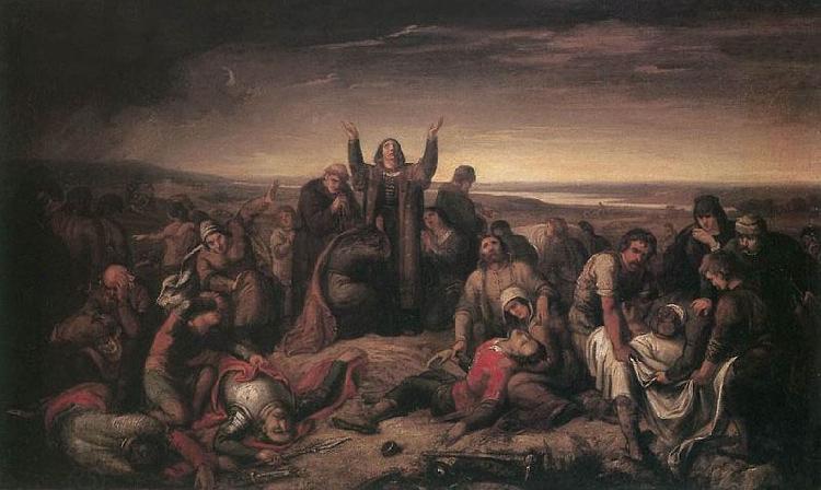 Soma Orlai Petrich Ms. Perenyi Gathering the Dead after the Battle at Mohacs oil painting picture